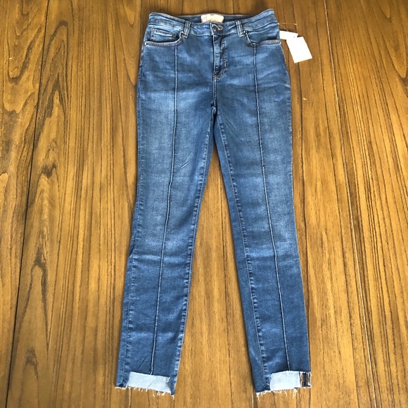 Free People Denim - Free People high rise step hem skinny ankle jeans